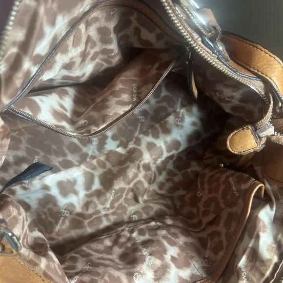 Vintage Makowsky Satchel Bag Brown Leather Large Handbag 16x9x7 Chic Style - Picture 3 of 16